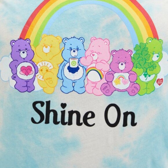 Torrid size 3 Off The Shoulder Tee – Care Bear Blue Tie-Dye - Picture 5 of 10